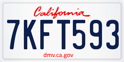 CA license plate 7KFT593