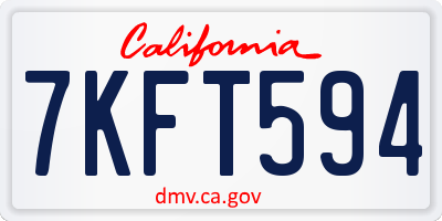 CA license plate 7KFT594