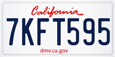 CA license plate 7KFT595