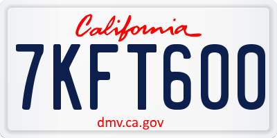 CA license plate 7KFT600