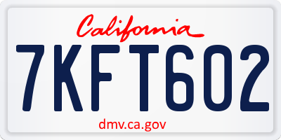 CA license plate 7KFT602