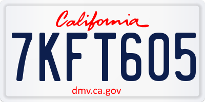CA license plate 7KFT605