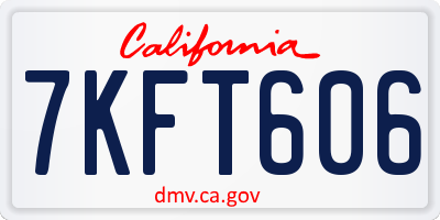 CA license plate 7KFT606