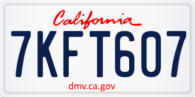 CA license plate 7KFT607