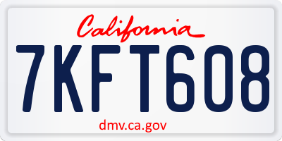 CA license plate 7KFT608