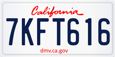 CA license plate 7KFT616