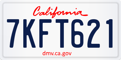 CA license plate 7KFT621