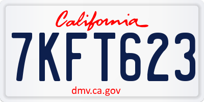 CA license plate 7KFT623