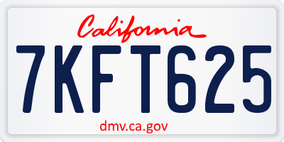 CA license plate 7KFT625