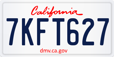 CA license plate 7KFT627
