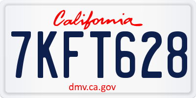 CA license plate 7KFT628