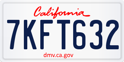 CA license plate 7KFT632