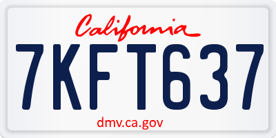 CA license plate 7KFT637