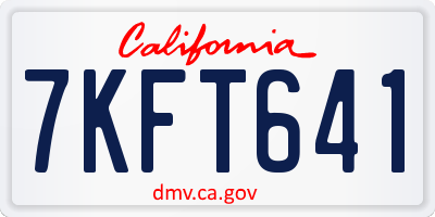 CA license plate 7KFT641
