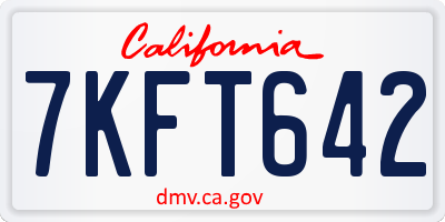 CA license plate 7KFT642
