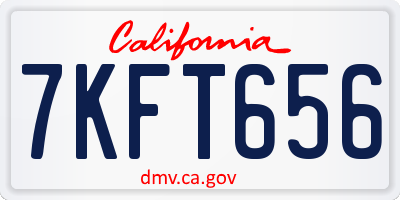 CA license plate 7KFT656
