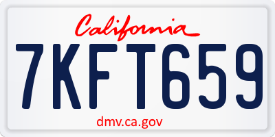 CA license plate 7KFT659