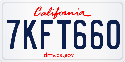 CA license plate 7KFT660