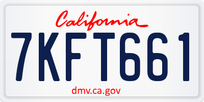 CA license plate 7KFT661
