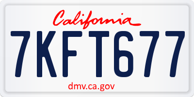 CA license plate 7KFT677