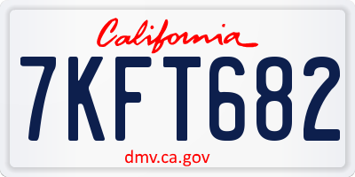 CA license plate 7KFT682