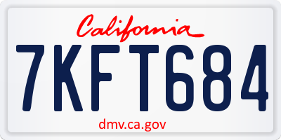 CA license plate 7KFT684