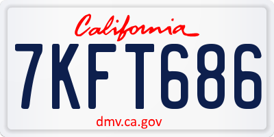 CA license plate 7KFT686