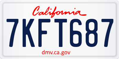 CA license plate 7KFT687