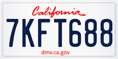 CA license plate 7KFT688