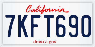 CA license plate 7KFT690