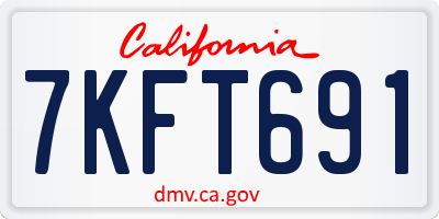 CA license plate 7KFT691
