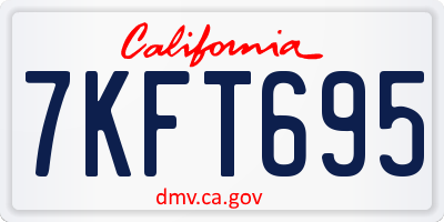 CA license plate 7KFT695