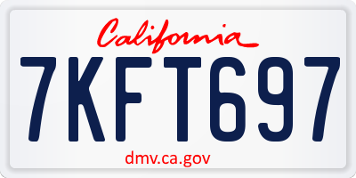CA license plate 7KFT697