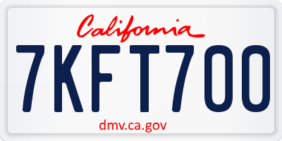 CA license plate 7KFT700