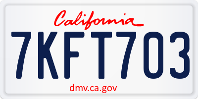 CA license plate 7KFT703