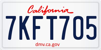 CA license plate 7KFT705