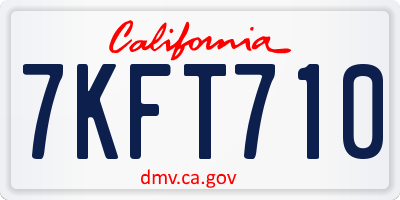 CA license plate 7KFT710