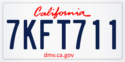 CA license plate 7KFT711