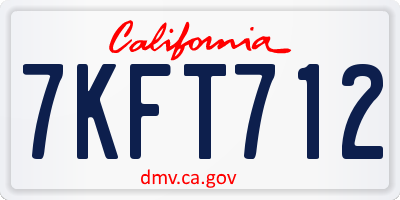CA license plate 7KFT712