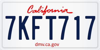 CA license plate 7KFT717