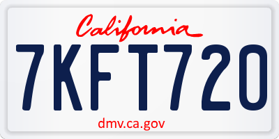 CA license plate 7KFT720