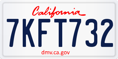 CA license plate 7KFT732