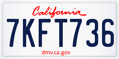 CA license plate 7KFT736