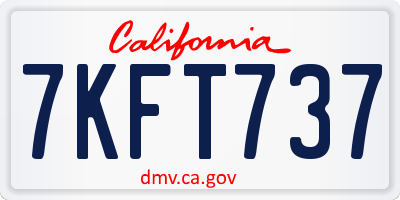 CA license plate 7KFT737