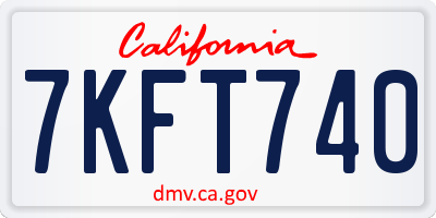 CA license plate 7KFT740