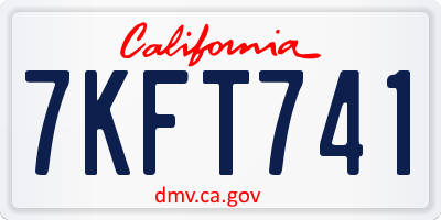 CA license plate 7KFT741