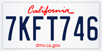 CA license plate 7KFT746