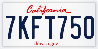 CA license plate 7KFT750