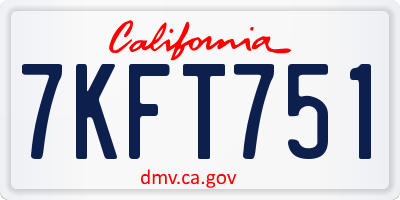 CA license plate 7KFT751