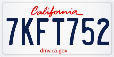 CA license plate 7KFT752